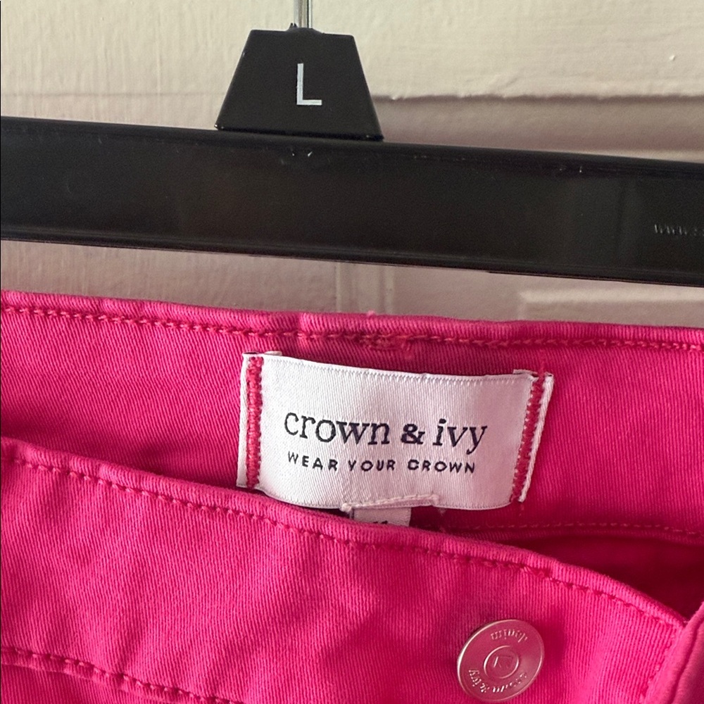 Crown & Ivy Vibrant Pink Women's Bermudas - Picture 2 of 7